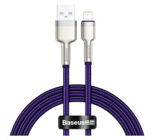 Дата кабель USB 2.0 AM to Lightning 1.0m 2.4A metal purple Baseus (CALJK-A05)