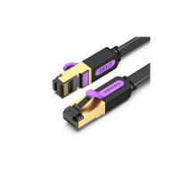 Патч-корд 3м, FTP cat 7 RJ-45 black Vention (ICABI)