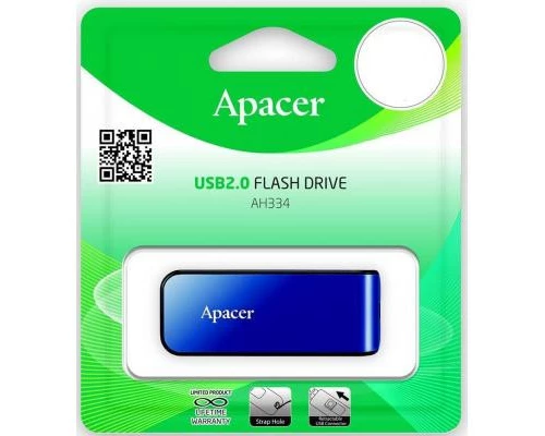 USB флеш накопичувач Apacer 32GB AH334 blue USB 2.0 (AP32GAH334U-1) USB флеш накопичувач Apacer 32GB AH334 blue USB 2.0 (AP32GAH334U-1)