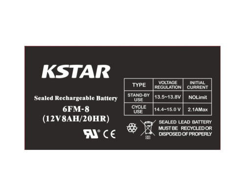 Батарея до ДБЖ Kstar 12V 8Ah (6-FM-8) Батарея до ДБЖ Kstar 12V 8Ah (6-FM-8)