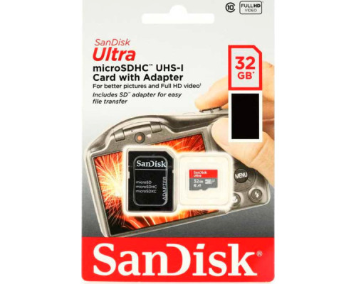 Карта пам'яті SanDisk 32GB microSDHC class 10 UHS-I A1 (SDSQUA4-032G-GN6IA) Карта пам'яті SanDisk 32GB microSDHC class 10 UHS-I A1 (SDSQUA4-032G-GN6IA)