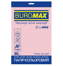 Папір Buromax А4, 80g, PASTEL pink, 20sh, EUROMAX (BM.2721220E-10)