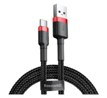 Дата кабель USB 2.0 AM to USB-C 3.0m 3A red-black Baseus (CATKLF-U91)