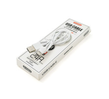 Дата кабель USB 2.0 AM to Lightning 1.0m 2.4А White iKAKU (KSC-060-L)