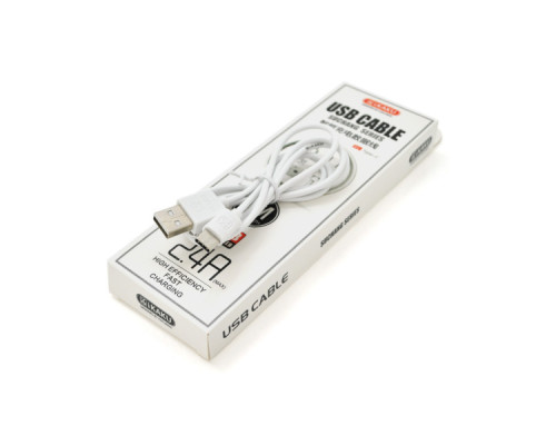 Дата кабель USB 2.0 AM to Lightning 1.0m 2.4А White iKAKU (KSC-060-L)