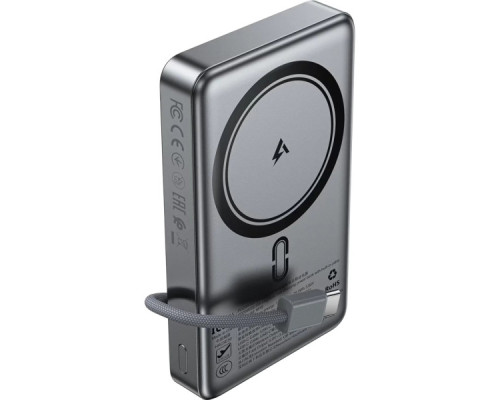 Батарея універсальна Acefast Magnetic Wireless 10000mAh, 22.5W, PD, QC/3.0, QI 15W, M18, Black (6974316284017)