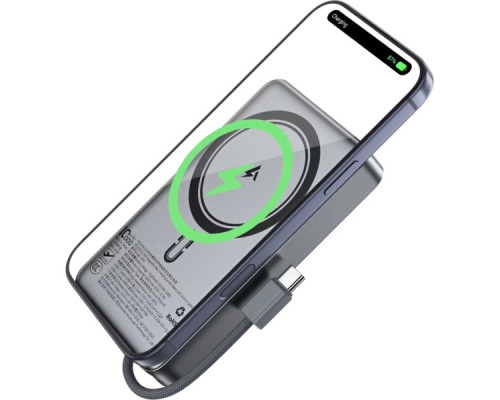 Батарея універсальна Acefast Magnetic Wireless 10000mAh, 22.5W, PD, QC/3.0, QI 15W, M18, Black (6974316284017)