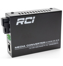 Медіаконвертер RCI 1G, 20km, SC, RJ45, Tx 1550nm standart size metal case (RCI502W-GE-20-B)