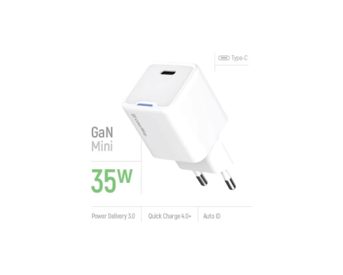 Зарядний пристрій ColorWay GaN Mini 35W PD Port PPS USB-C white (CW-CHS056PD-WT) Зарядний пристрій ColorWay GaN Mini 35W PD Port PPS USB-C white (CW-CHS056PD-WT)