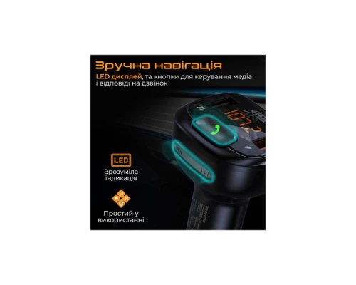 FM модулятор Promate SmarTune 4 USB QC3.0/USB OTG/MICROSD BLACK (smartune-4.black) FM модулятор Promate SmarTune 4 USB QC3.0/USB OTG/MICROSD BLACK (smartune-4.black)