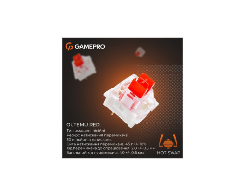 Клавіатура GamePro Genesis Joker MK124G Outemu Red Switch USB UA Gray (MK124G)