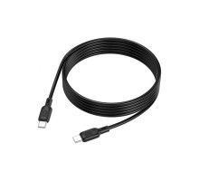 Дата кабель USB-C to USB-C 2.0m 60W Lenny silicone BX113 black BOROFONE (6941991115516)