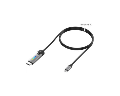 Кабель мультимедійний USB-C to HDMI M 1.8m 8K 60Hz LED RGB J5create (JCC157-N)