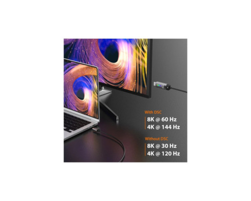 Кабель мультимедійний USB-C to HDMI M 1.8m 8K 60Hz LED RGB J5create (JCC157-N)