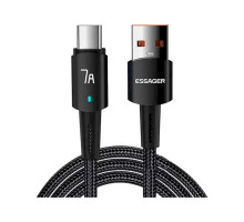 Дата кабель USB 2.0 AM to USB-C 0.5m 7A 100W black Essager (EXC7A-CGB01-P)