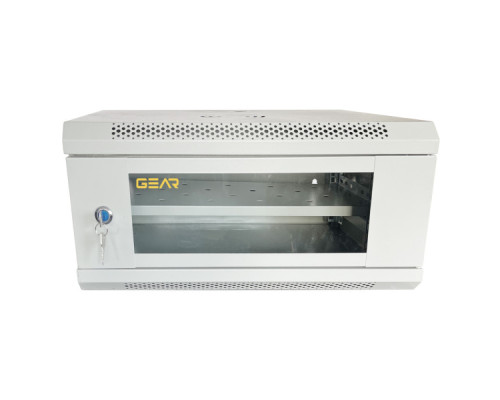 Шафа настінна GEAR 4U 19" 600x600x240 мм, + полка 19", grey (GWMSN-4U-600-600G)