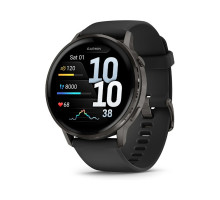 Смарт-годинник Garmin Venu 4 (45mm), Black w/ Slate + Black, GPS смарт-годинник (010-03014-00)