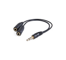 Кабель мультимедійний 3.5mm M to 2x3.5mm F 0.2m (4pin) Defender (63001)