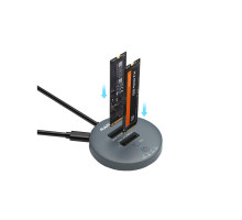 Док-станція для накопичувачів Maiwo 2*NVMe M.2 SSD to USB3.2 Gen2 USB-C 10Gbps (K3026P2 grey)