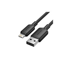 Дата кабель USB 2.0 AM to Lightning 1.0m 2.4A black Vention (LAMBF)