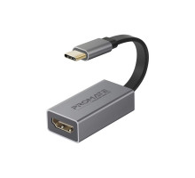 Перехідник USB-C to HDMI 4K30Hz grey Promate (medialink-h1.grey) Перехідник USB-C to HDMI 4K30Hz grey Promate (medialink-h1.grey)
