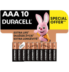 Батарейка Duracell AAA лужні 10 шт. в упаковці (5002509/5006462)