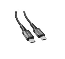 Дата кабель USB-C to USB-C 1.2m 3A nylon black Acefast (6974316280521)