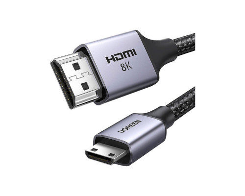 Кабель мультимедійний HDMI M to HDMI mini M 1.0m 8K HD163 black Ugreen (15514) Кабель мультимедійний HDMI M to HDMI mini M 1.0m 8K HD163 black Ugreen (15514)