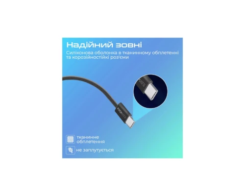 Дата кабель USB-C to USB-C ecoline-cc120.black Promate (ecoline-cc120.black) Дата кабель USB-C to USB-C ecoline-cc120.black Promate (ecoline-cc120.black)