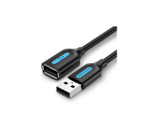 Дата кабель USB 2.0 AM/AF 0.5m black Vention (CBIBD)