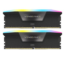 Модуль пам'яті для комп'ютера DDR5 64GB (2x32GB) 6000 MHz Vengeance RGB Black Corsair (CMH64GX5M2B6000C40)