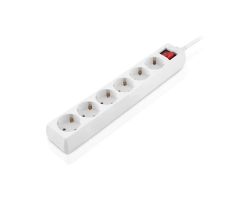 Мережевий фільтр живлення REAL-EL RS-6 Protect M 5m, white (EL122300035)