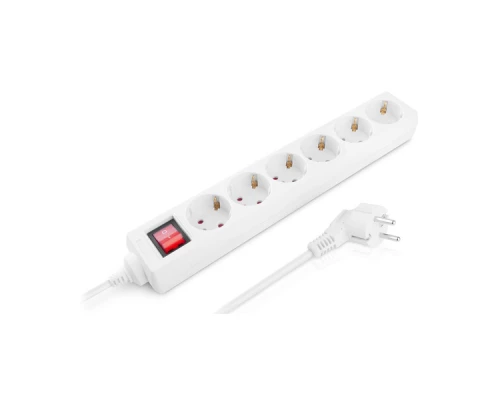 Мережевий фільтр живлення REAL-EL RS-6 Protect M 5m, white (EL122300035)