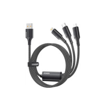 Дата кабель USB 2.0 AM to Lightning + Micro 5P + USB-C 1.2m 100W Essager (EXCMTL-JJ01-P)