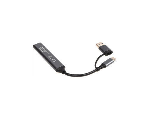 Концентратор Maxxter USB-C + USB-A to 1xUSB 3.0 + 2xUSB 2.0 + 1xUSB-C (HU3C-4P1CN-01)