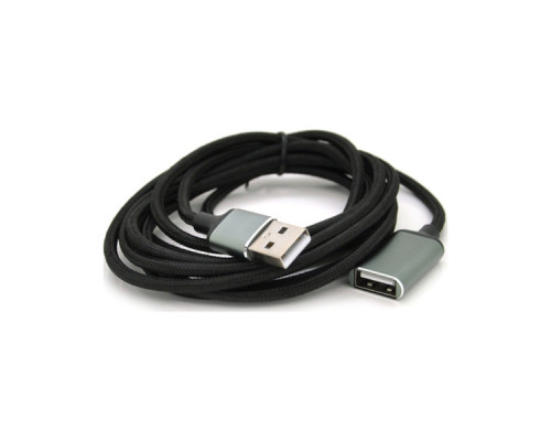 Дата кабель USB 2.0 AM/AF 2.0m black VEGGIEG (YT-AM/AF-UF2-2)