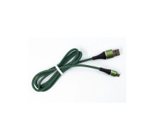 Дата кабель USB 2.0 AM to Micro 5P 1.0m fabric green Dengos (NTK-M-MT-JEANS)