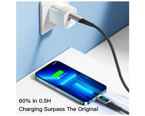 Дата кабель USB-C to Lightning 2.0m 20W Digital Display blue Essager (EXCTL-YDA03)