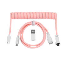 Дата кабель USB-C + USB A to USB-C 1.36m Coiled Aviator pink Keychron (CAB15_KEYCHRON)