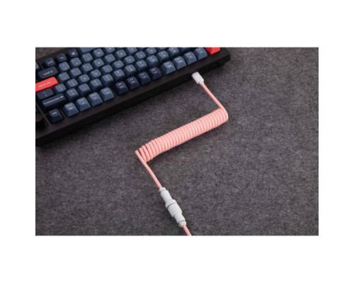 Дата кабель USB-C + USB A to USB-C 1.36m Coiled Aviator pink Keychron (CAB15_KEYCHRON)