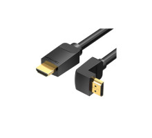 Кабель мультимедійний HDMI M to HDMI M 2.0m V2.0 4K60Hz 90° corner PVC black Vention (AAQBH)