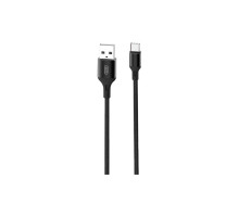 Дата кабель USB 2.0 AM to USB-C 1.0m braided NB143 black XO (6920680870684)