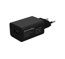 Зарядний пристрій ColorWay 1USB AUTO ID 2A (10W) black (CW-CHS012-BK)