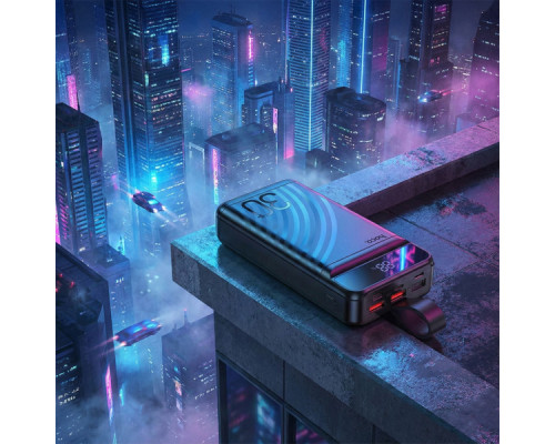 Батарея універсальна HOCO 30000mAh Element PD/20W, QC/22.5W, LED Lamp, Black (J123B / 714735)