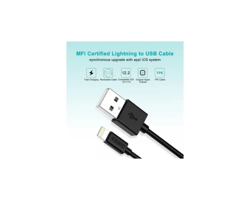 Дата кабель USB 2.0 AM to Lightning 1.8m 2.1A MFI Black Choetech (IP0027-BK) Дата кабель USB 2.0 AM to Lightning 1.8m 2.1A MFI Black Choetech (IP0027-BK)