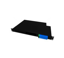 Патч-панель оптична 1U-24 з касетою Crosver (FOB 19/1-332/32-1-24 (black))