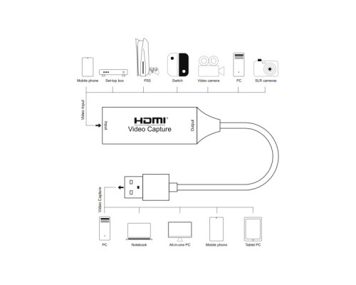 Пристрій захоплення відео PowerPlant HDVC2-C HDMI (F) - 2.0 USB (M) (CA914685)