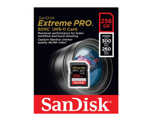 Карта пам'яті SanDisk 256GB SD class 10 UHS-I U3 V90 Extreme PRO (SDSDXDK-256G-GN4IN)