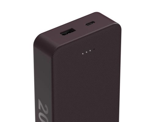 Батарея універсальна Hama 20000mAh, 15W/5V/3A, USB-C, USB-A, plum (00201715)