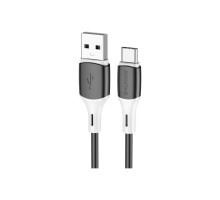 Дата кабель USB 2.0 AM to USB-C 1.0m 3A silicone BX79 black BOROFONE (6974443384789)